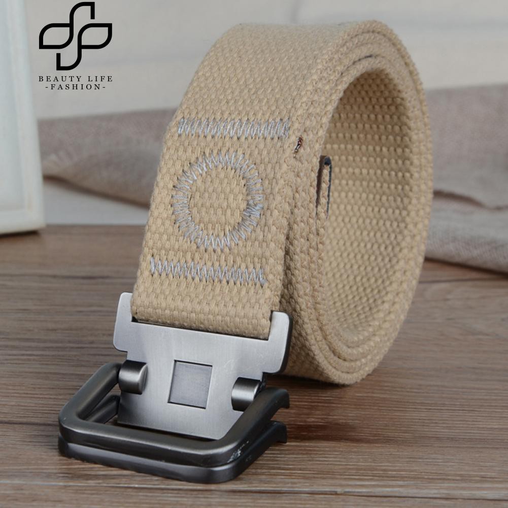 Thắt lưng vải canvas mặt khóa kim loại cho nam dài 120cm rộng 3.8cm