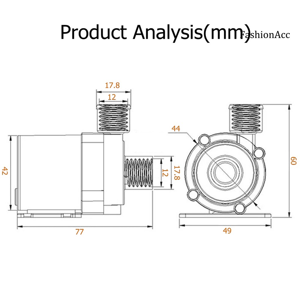 Máy Bơm Nước Mini 800l / H Dc 12v / 24v 19w