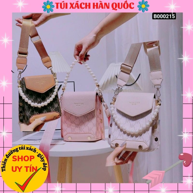 Túi Đeo Chéo Nữ , Túi Đựng Điện Thoại Phối Ngọc Siêu Xinh TXHQ 82