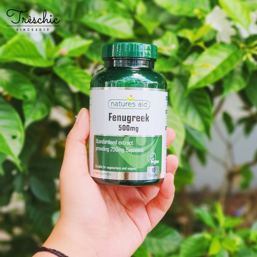 Viên Uống Natures Aid Fenugreek Lợi Sữa 500mg 90 Viên