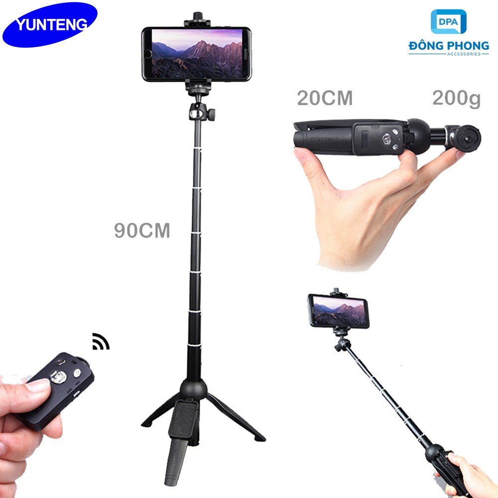 Gậy Chụp Hình Kiêm Tripod Đa Năng Yunteng YT-9928 Chính Hãng