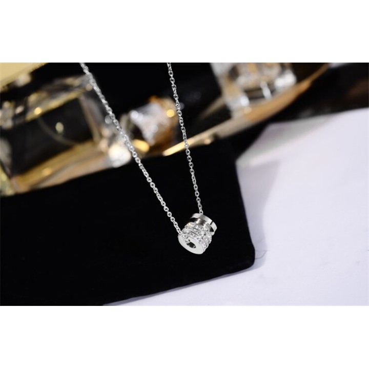 DÂY CHUYỀN TITAN ỐNG TRÒN ĐÍNH ĐÁ TN141 siêu đẹp, bền màu, chuẩn thời trang