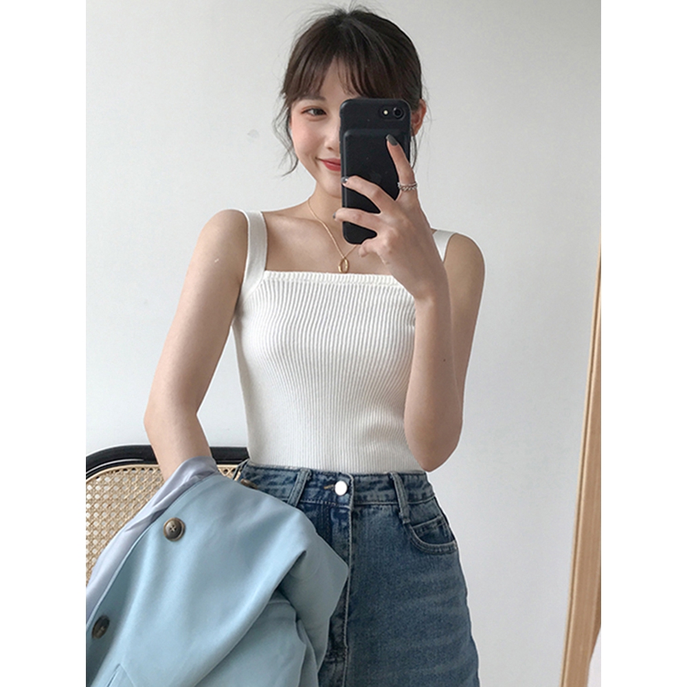 Áo vải dệt kim không tay thời trang cho nữ | BigBuy360 - bigbuy360.vn