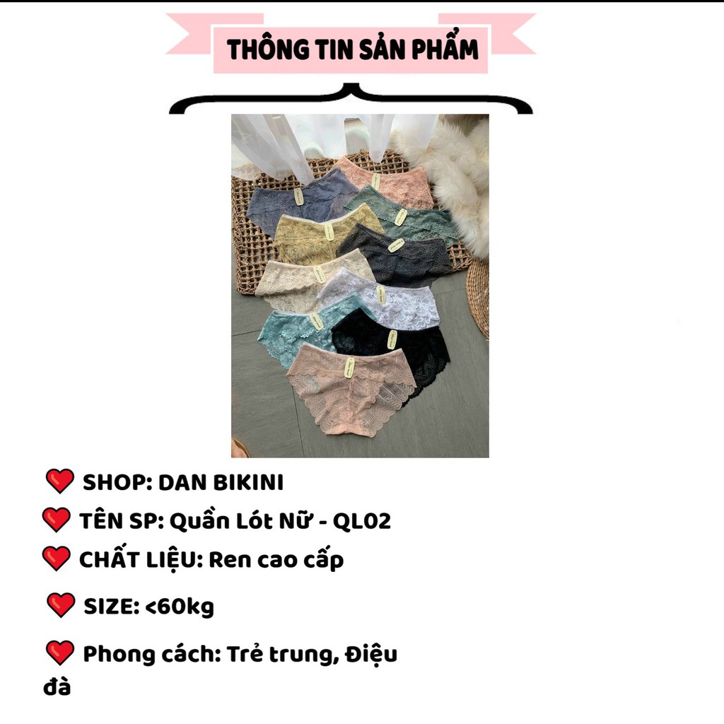 Quần Lót Nữ Ren Sexy thiết kế họa tiết ren xuyên thấu siêu gợi cảm quyến rũ mã QL02 | BigBuy360 - bigbuy360.vn