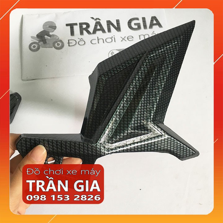 Ốp gác để chân sau xe AB airblade năm 2016-2017-2018-2019 xi inox cacbon carbon - phụ kiện trang trí Air blade