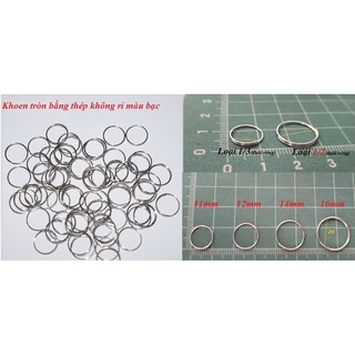 Gói 200 cái khoen tròn thép không rỉ 14mm