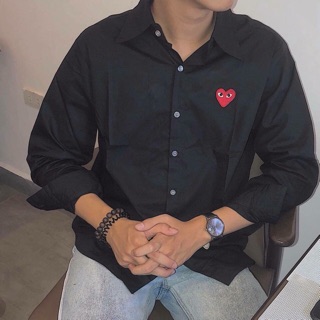 sơ mi tim thêu