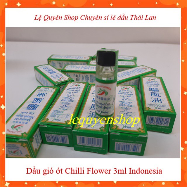 [hàng chính hãng]Dầu gió ớt Chilli Flower 3ml Indonesia