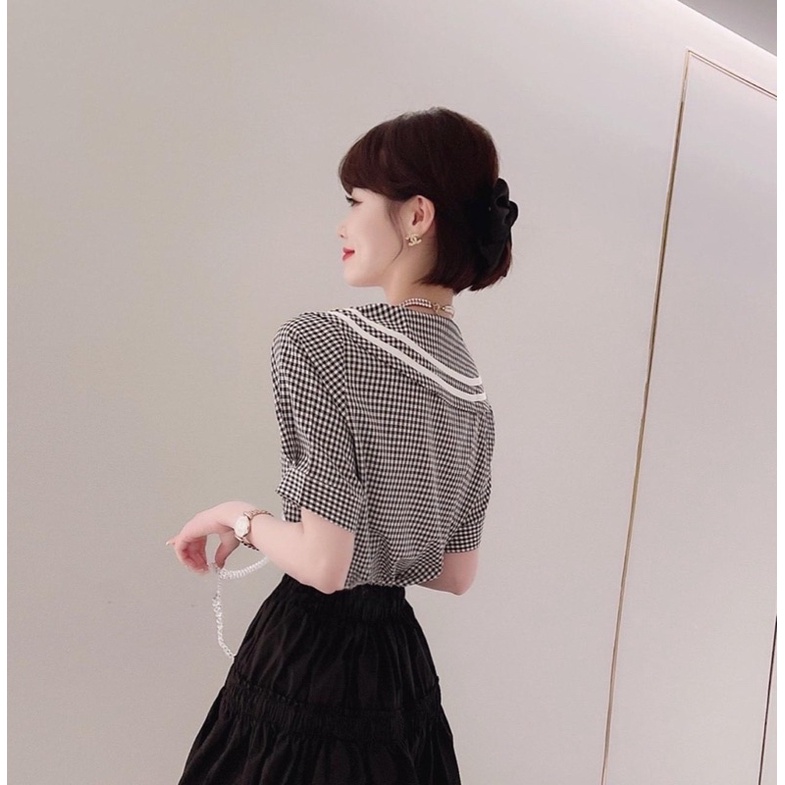 Áo sơ mi G135 kiểu dáng trẻ trung dễ mặc có Bigsize dễ phối chân váy hoặc quần - GEM Fashion