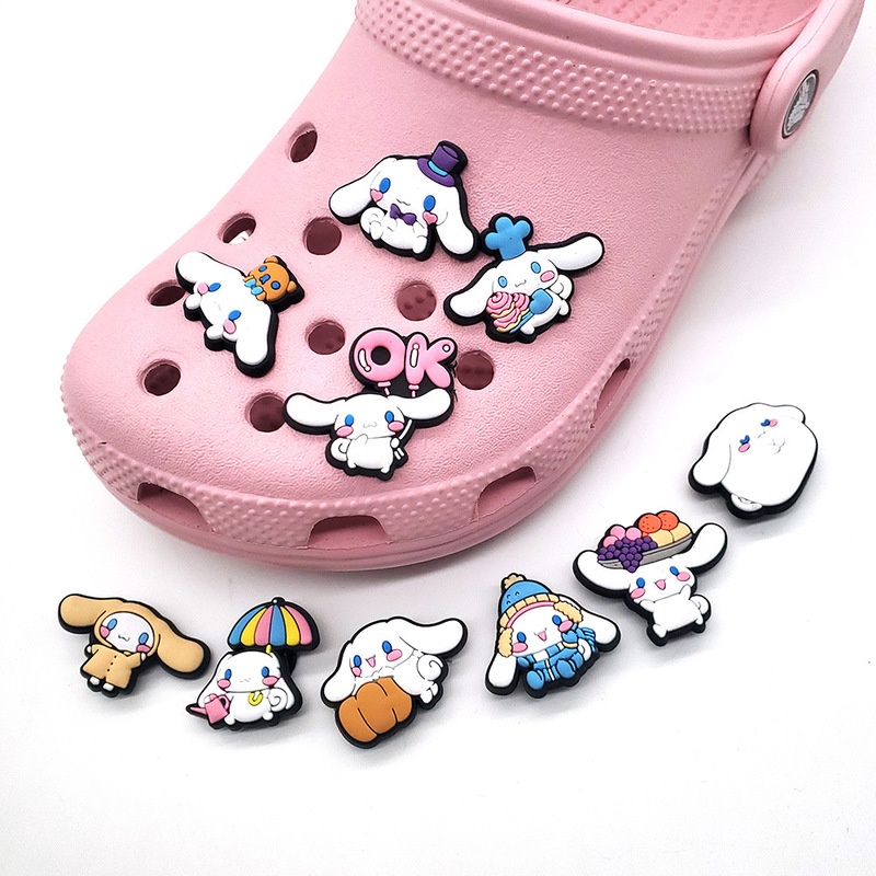 Khóa Cài Nhựa PVC Hình Hoa Trang Trí Giày Crocs Sanrio
