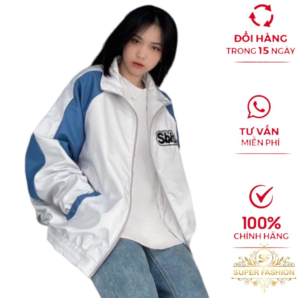 Áo Khoác Dù Nữ Cổ Bẻ SUPER FASHION Vải Dù 2 Lớp Phối Màu Có Túi D93