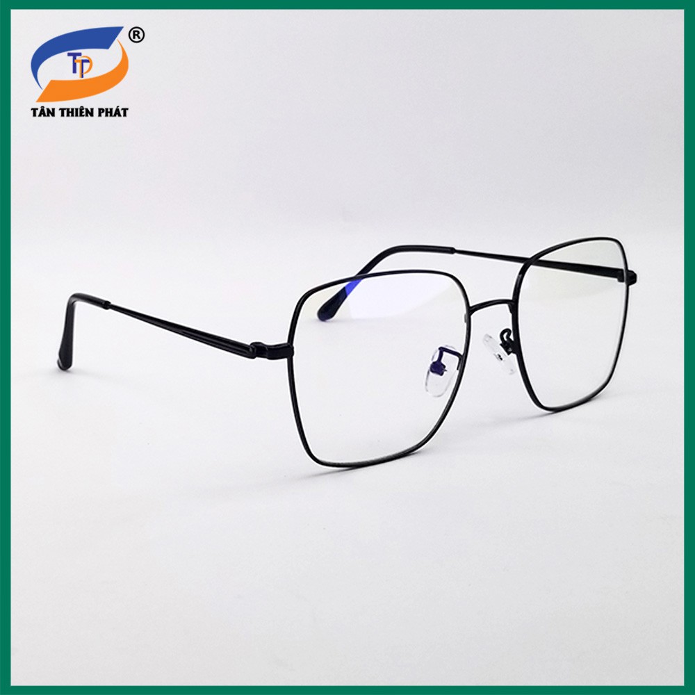 Gọng kính cận nam nữ kim loại màu đen, bạc GC2948. Tròng/Mắt kính giả cận 0 độ chống ánh sáng xanh, chống tia UV