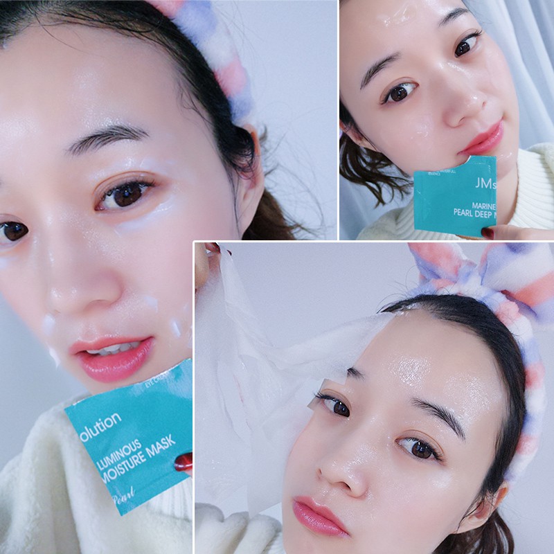 Hộp 10 Mặt Nạ Dưỡng Ẩm Sâu 3 Bước Từ Ngọc Trai Biển JMSolution Marine Luminous Pearl Deep Moisture Mask
