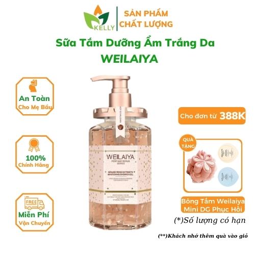 Sữa Tắm Trắng Da Dưỡng Ẩm Weilaiya, Tắm Dưỡng Trắng Da Toàn Thân Cho Làn Da Giảm Mụn Lưng Trắng Hồng Mịn Màng