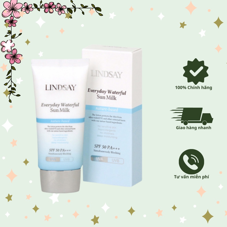 Kem chống nắng vật lý Lindsay phổ rộng SPS 50+ PA+++