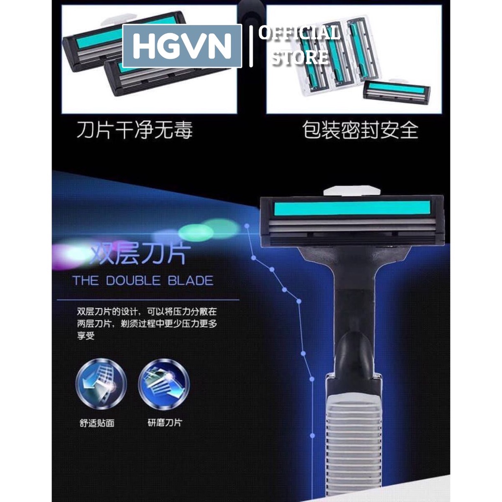 SET DAO CẠO RÂU + 36 LƯỠI DAO CẠO THAY THẾ #297