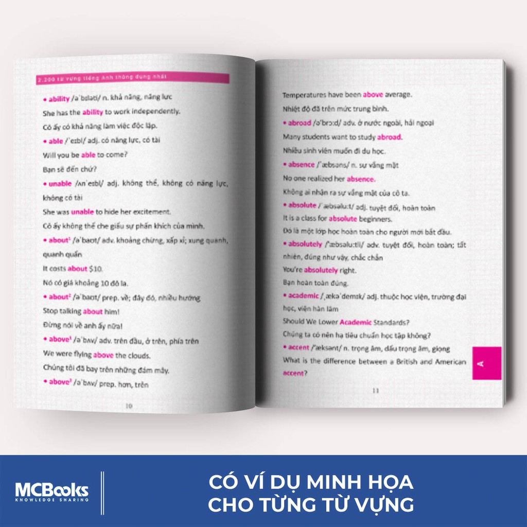 Sách 2200 Từ Vựng Tiếng Anh Thông Dụng Nhất Dành Cho Người Học Cơ Bản Học Kèm App