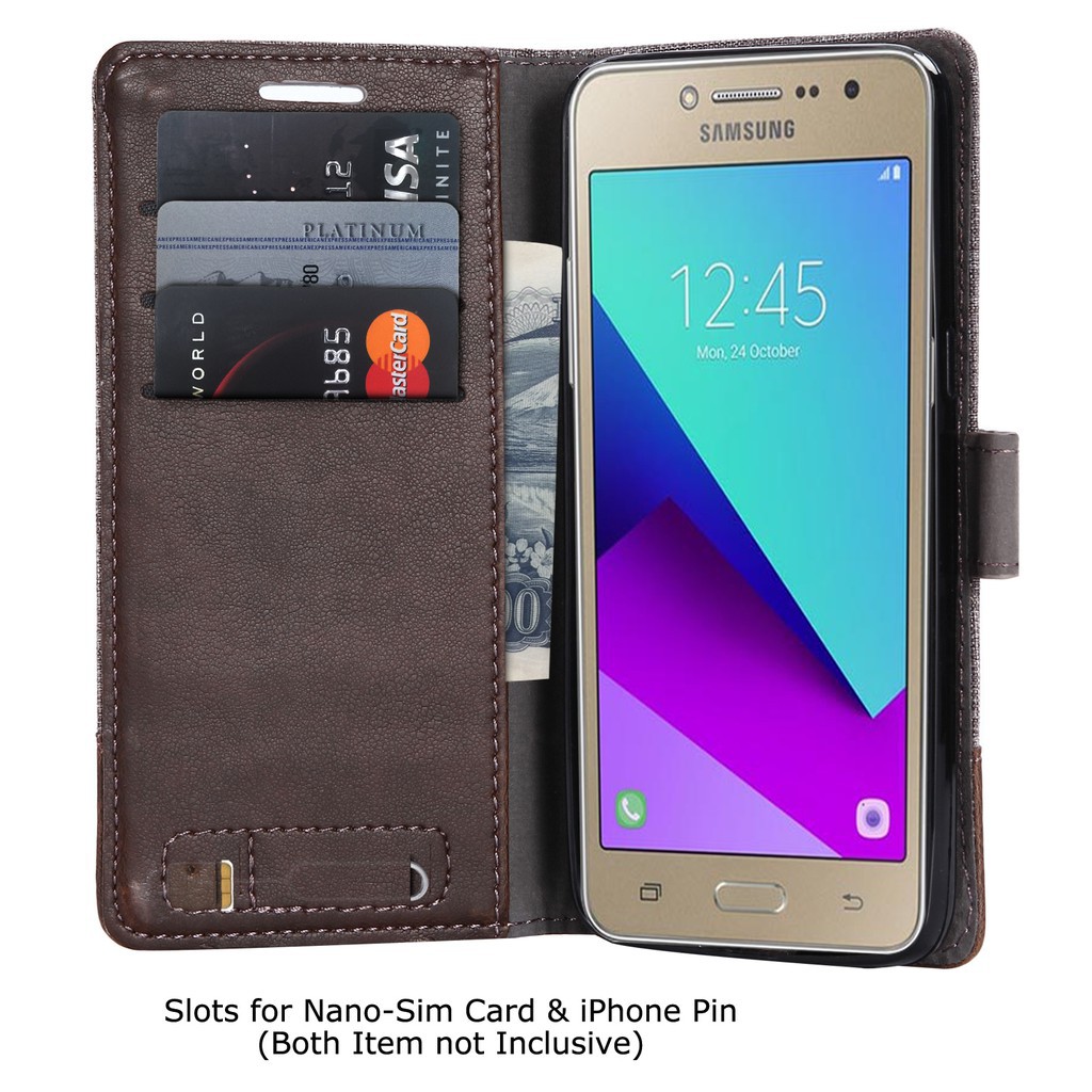 Bao da bề mặt vải denim có ngăn đựng thẻ cho Samsung Galaxy J2 J1 Mini Prime | BigBuy360 - bigbuy360.vn