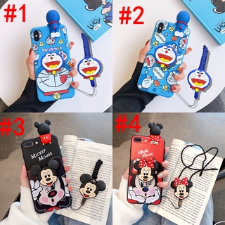 OPPO A54 A94 A15 A15s A93 A53 A92 A52 A91 A31 A9 A5 2020 A7 A5s A12 A3s A12e A83 A71 A57 A39 A37 Reno3 Minnie Mickey Doraemon Doll Case Soft + Hanger