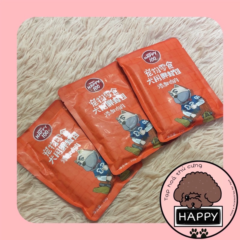 [4 VỊ] Pate Happy 100 cho cún nhiều vị / Thức ăn ướt Wanpy Happy100 cho chó [Ảnh thật] [Có sẵn] - Tạp Hoá Thú Cưng Happy