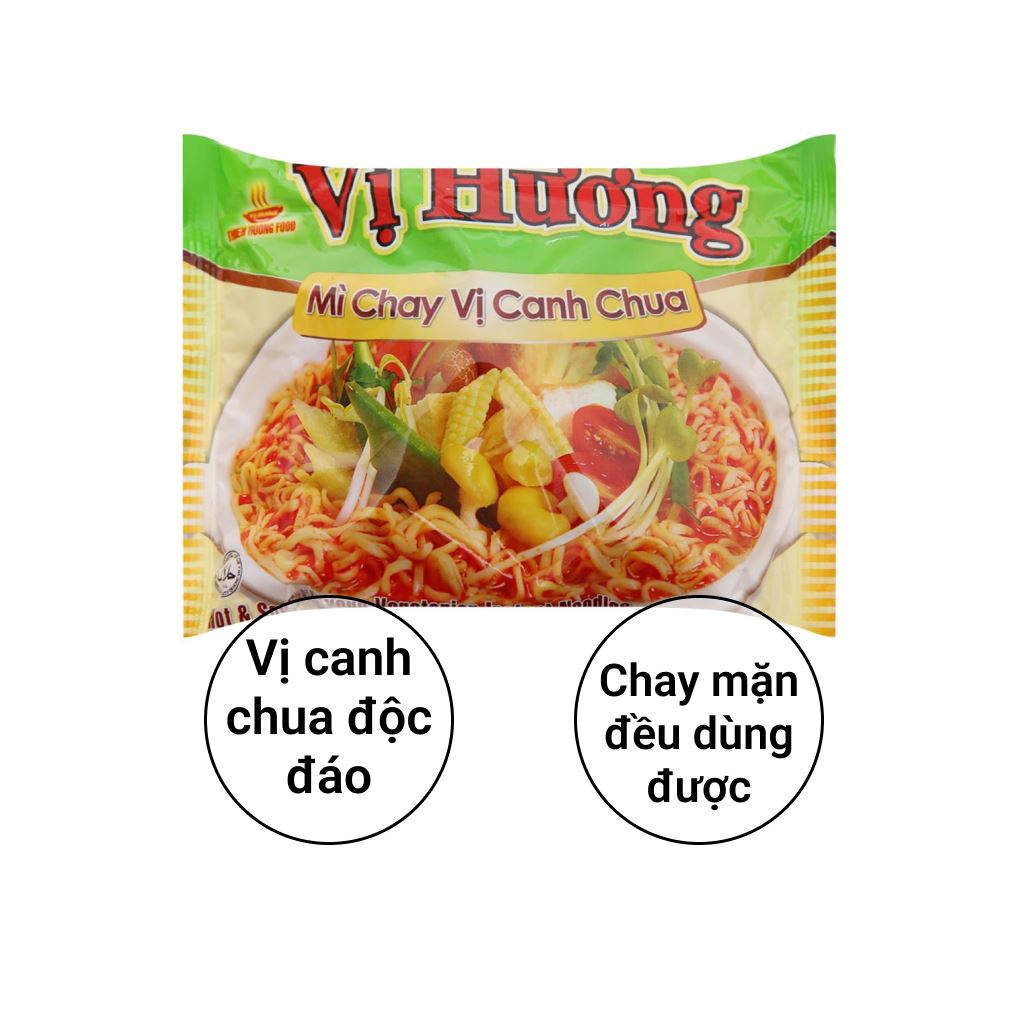 Thùng 30 gói mì chay Vị Hương vị Canh chua gói 65g