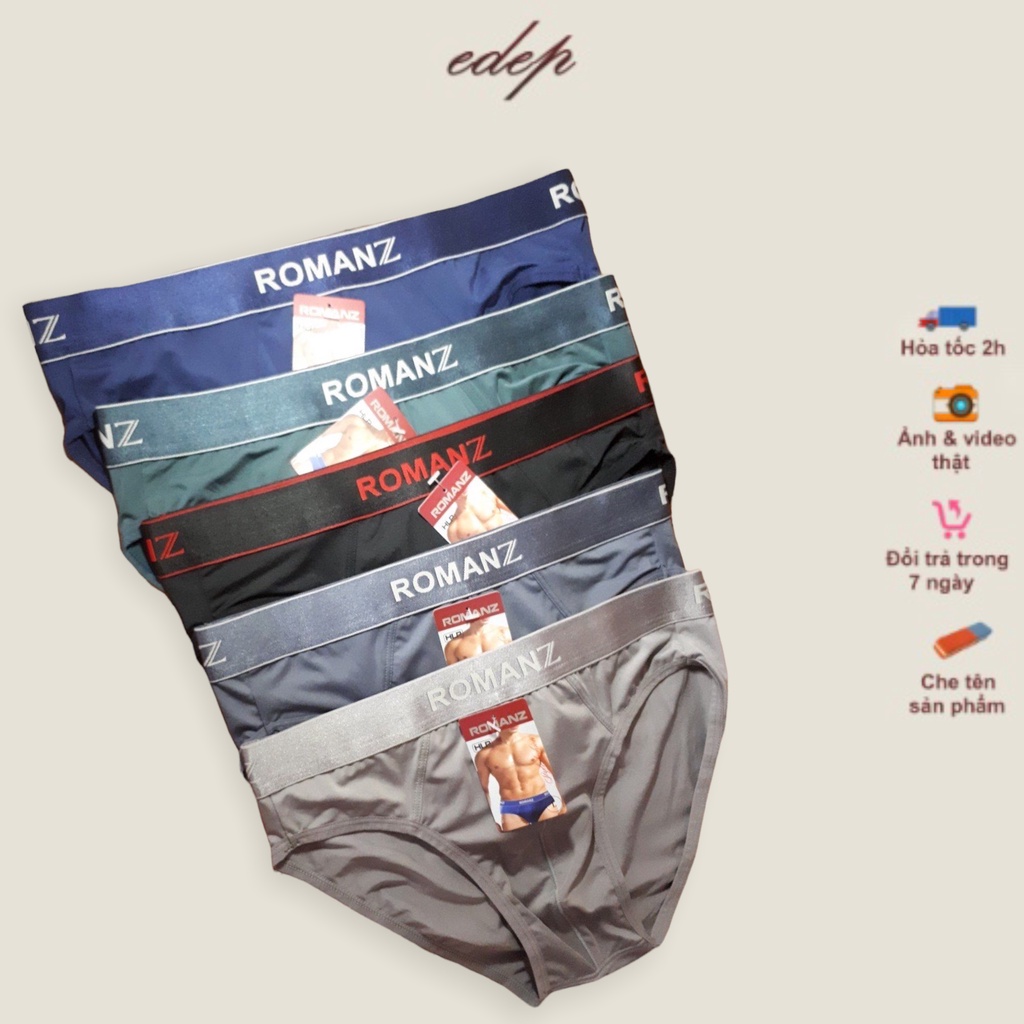 Combo 5 Quần Lót Nam THUN LẠNH Lưng Bảng vừa vải đẹp (Dáng BODY) ROMANZ_602RN