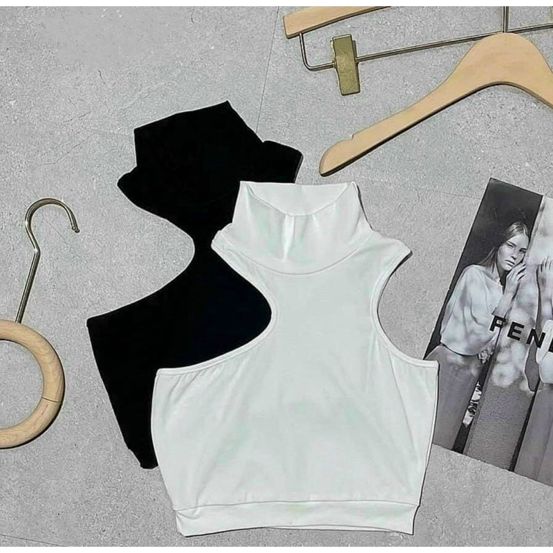 ÁO THUN BA LỖ KHOÉT LỆCH SÂU SEXY DÁNG ÔM MS80256