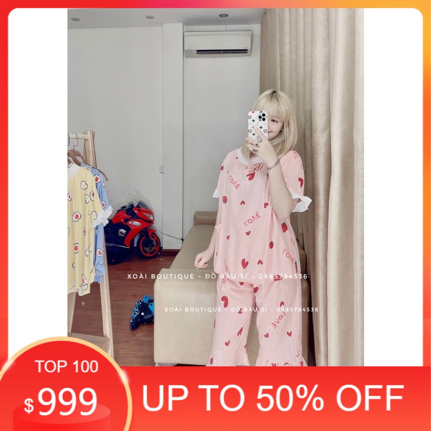 ĐỒ BỘ LỬNG TÔN 2 DA XOÀI BOUTIQUE, CAO CẤP DÀNH CHO BÀ BẦU, 1 LỚP MÁT MÙA HÈ, BỀN ÍT NHĂN