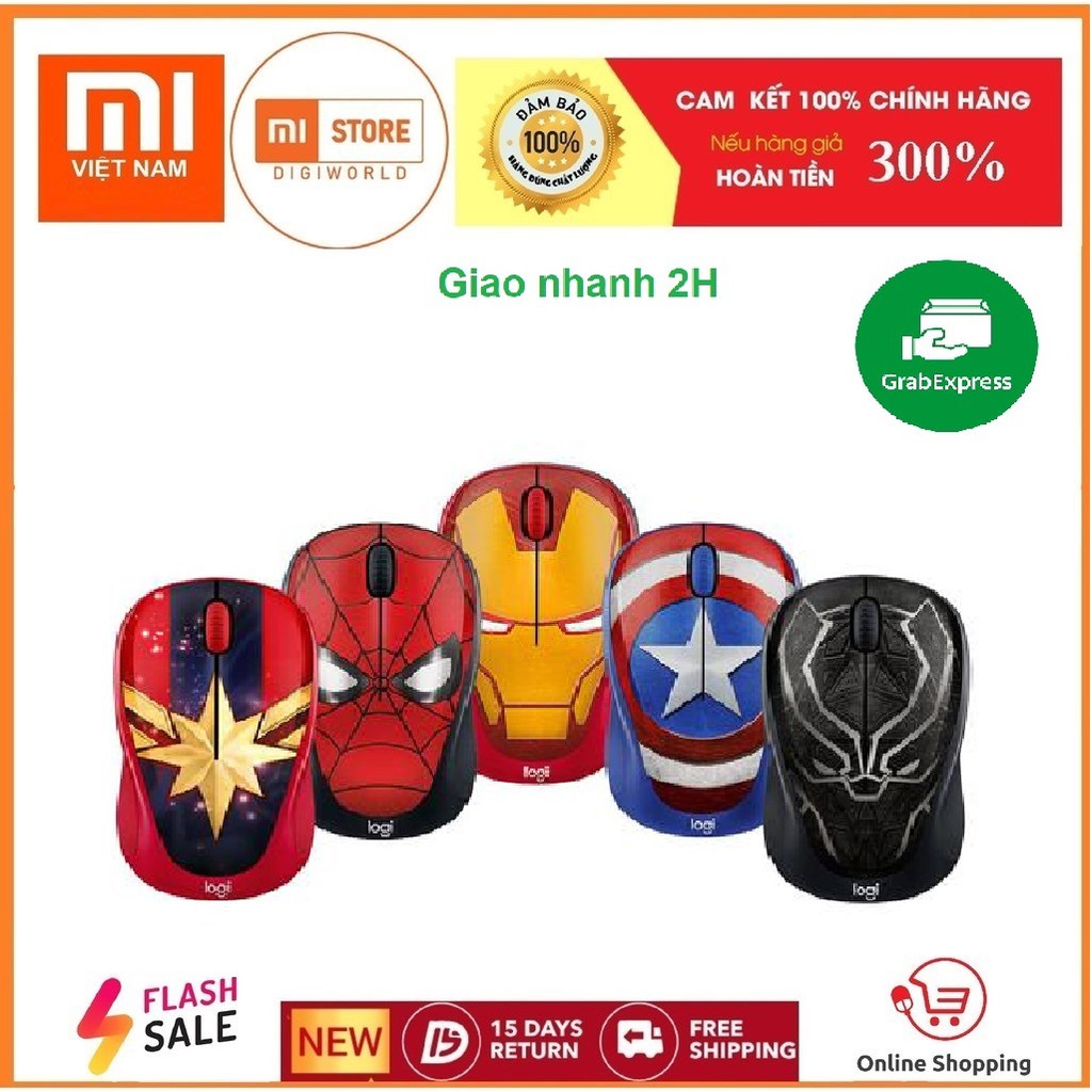 Chuột không dây Logitech M238 Marvel - Hàng Chính Hãng