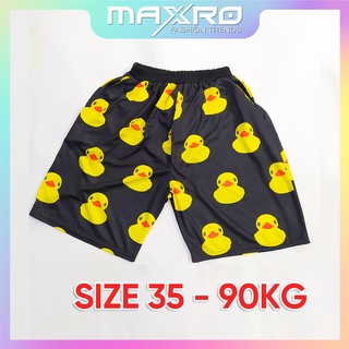 Quần đùi hoạt hình vịt vàng form rộng unisex