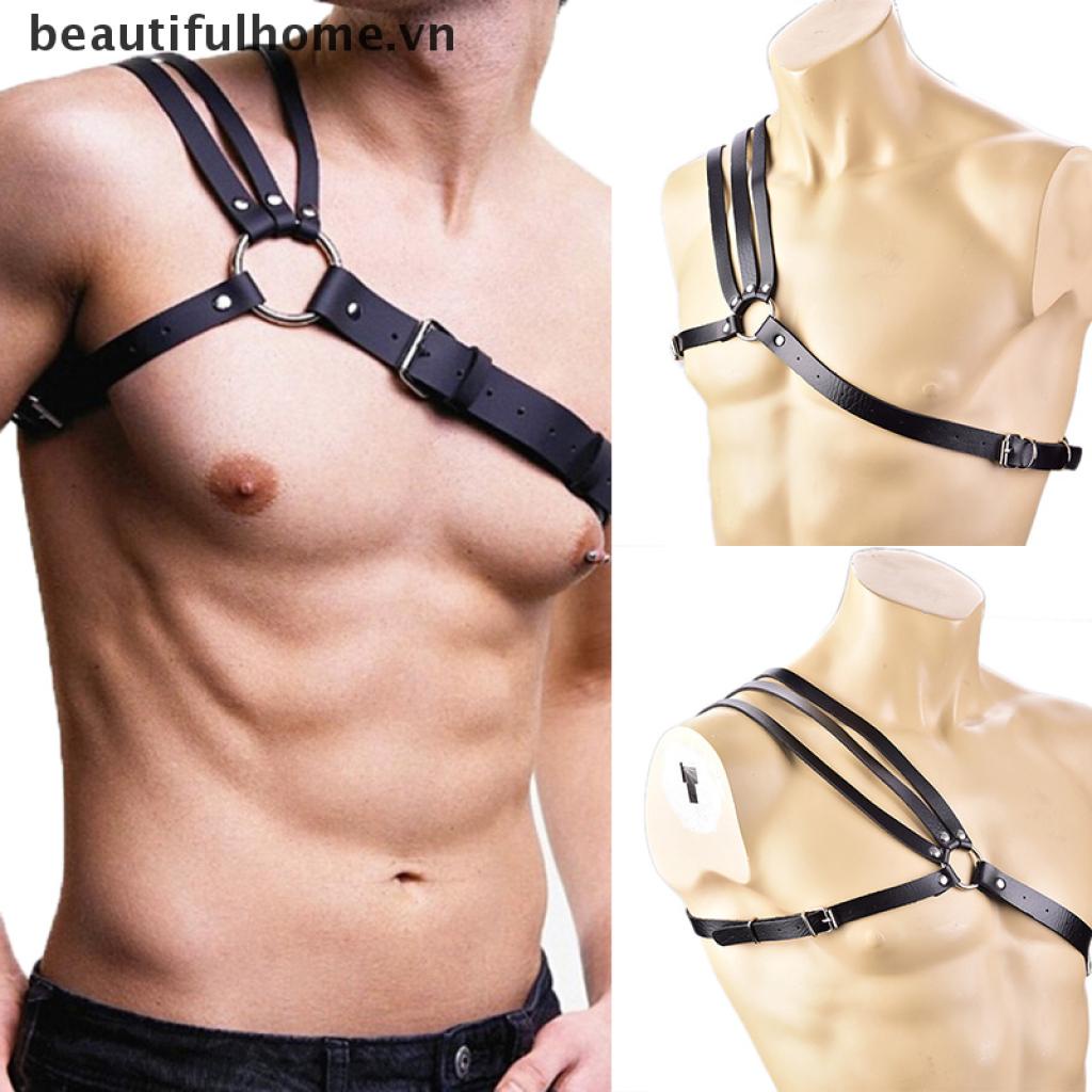 Dây Đeo Ngực Giả Da Có Thể Điều Chỉnh Trang Trí Đinh Tán