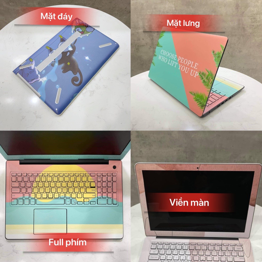 Dán Skin Laptop - Skin Cắt Sẵn Theo Từng Dòng Máy - Skin Màu Hồng Dễ Thương (3 mẫu KS 040, 050, 051)