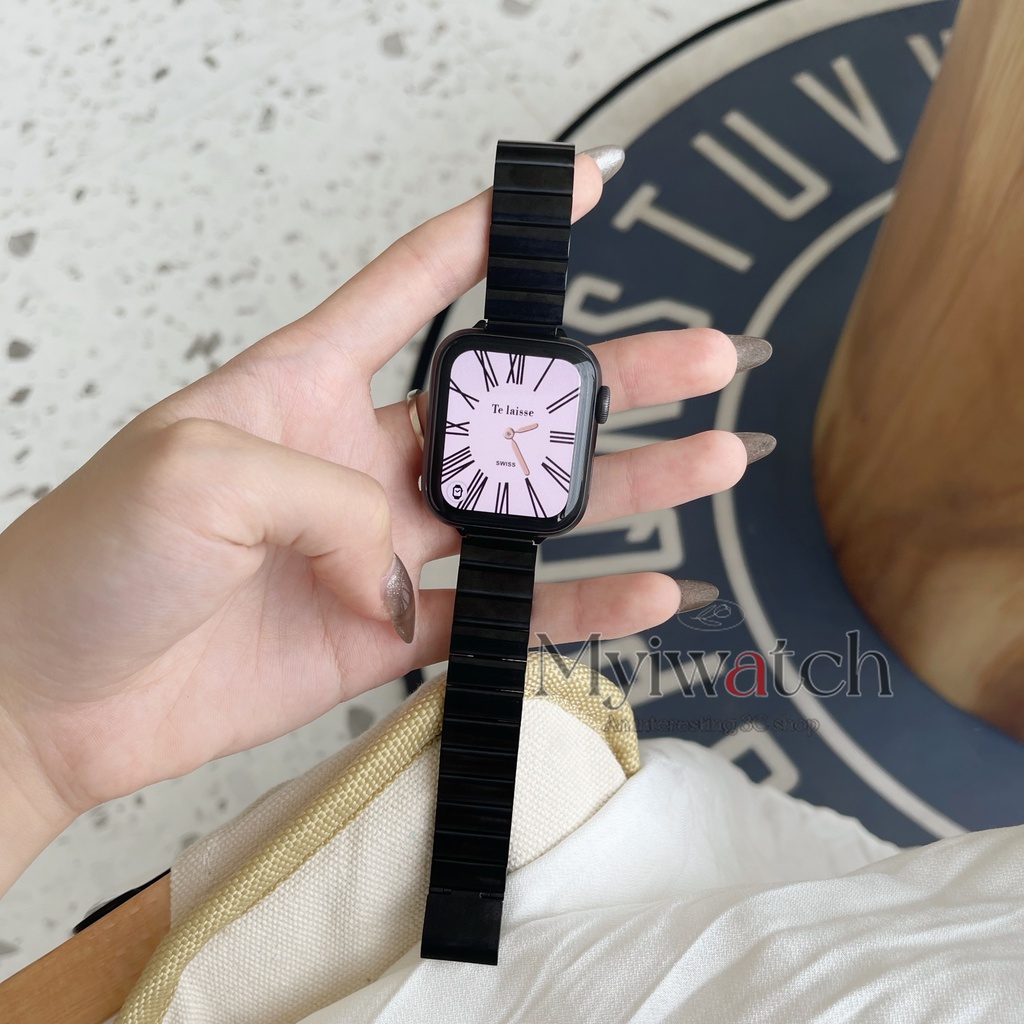 Dây đeo thép không gỉ thích hợp cho apple iwatch series 8 7 6 se 5 4 3 2 1 42mm 44mm 40mm 38mm 41mm 45mm kèm dụng cụ