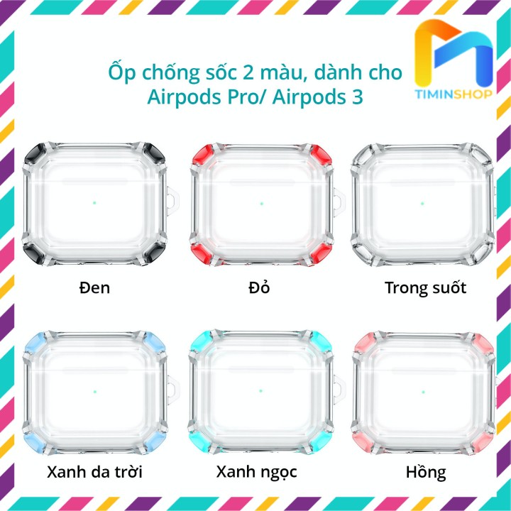 [Kèm móc treo] Ốp Airpods 3/ Airpods Pro - chống sốc, 2 màu