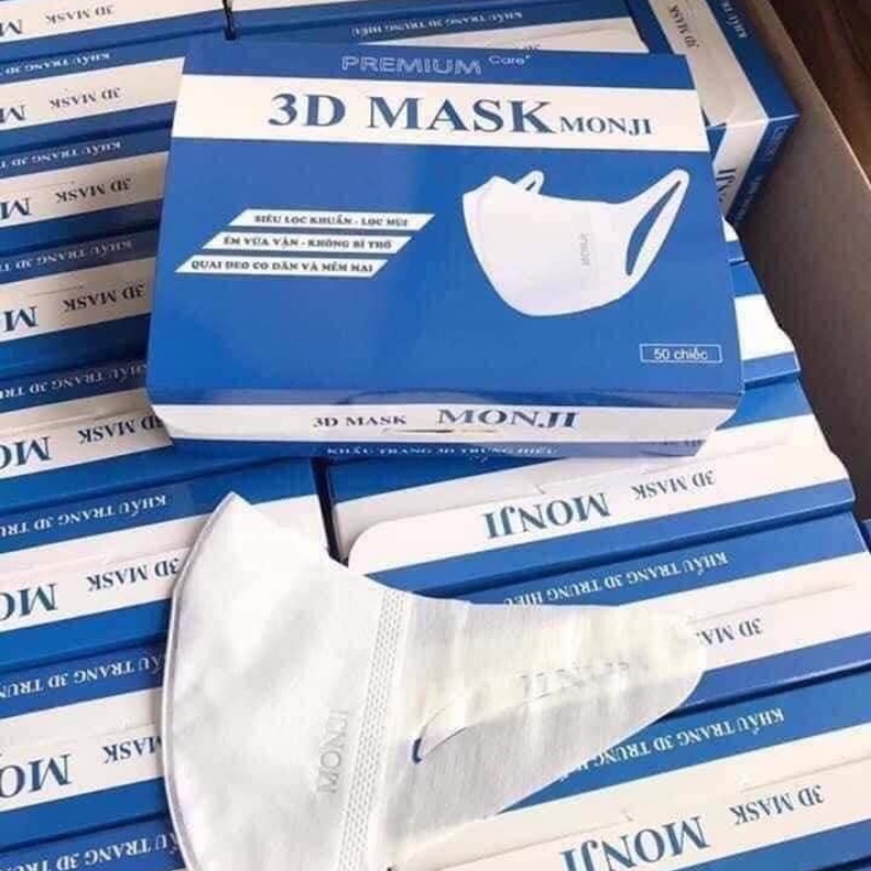 Khẩu trang 3D mask kháng khuẩn y tế trắng monji EMIO KT01