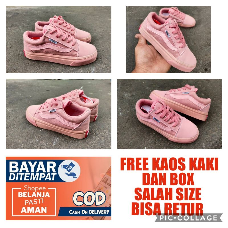 Giày bata Vans màu hồng thời trang năng động