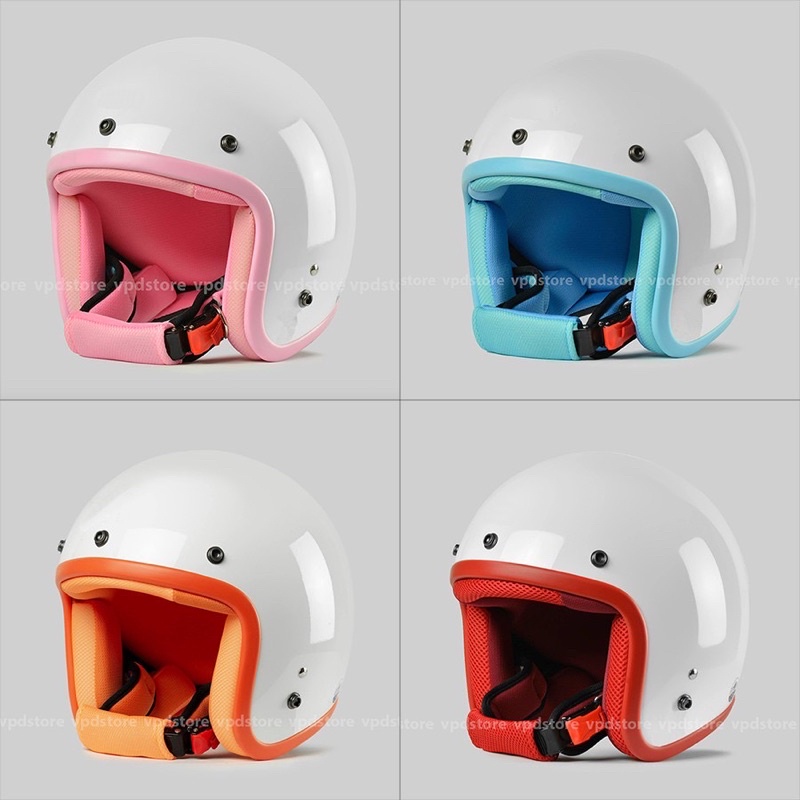 Mũ Bảo Hiểm 3/4 Lót Theo Màu Dễ Thương