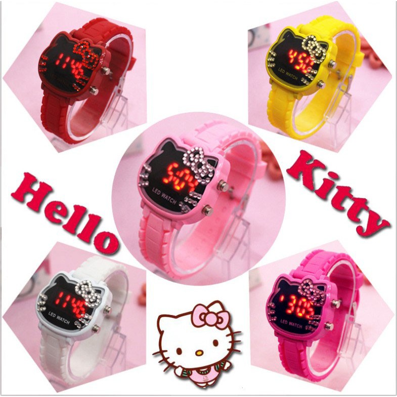 Đồng hồ điện tử hình Hello Kitty cho bé