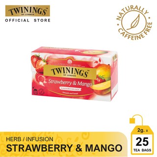 Trà túi lọc Twinings Hương vị kết hợp Dâu tây và Xoài - Strawberry & Mango Tea
