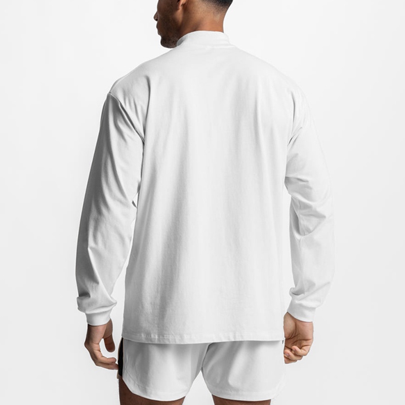 Áo Thun Cotton Tay Dài Cổ Cao Phong Cách Thể Thao Thời Trang Cho Nam