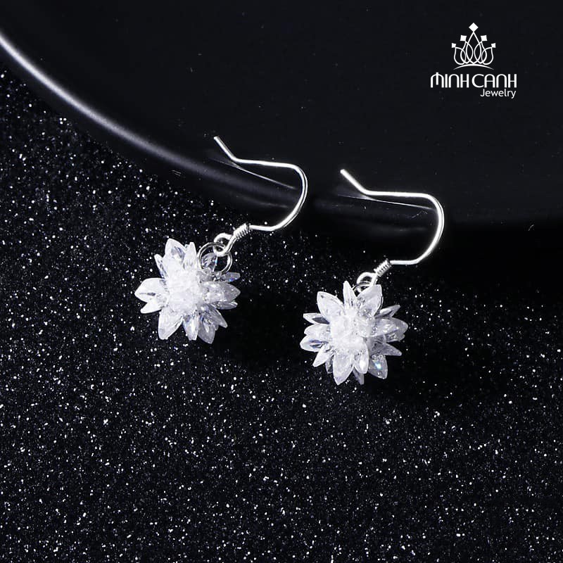 Bông Tai Bạc Hoa Tuyết Dáng Móc - Minh Canh Jewelry