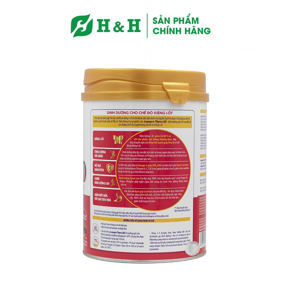 Sữa Lean Pro Thyro LID  – Dinh dưỡng tối ưu cho người kiêng I-ốt, bệnh lý tuyến giáp