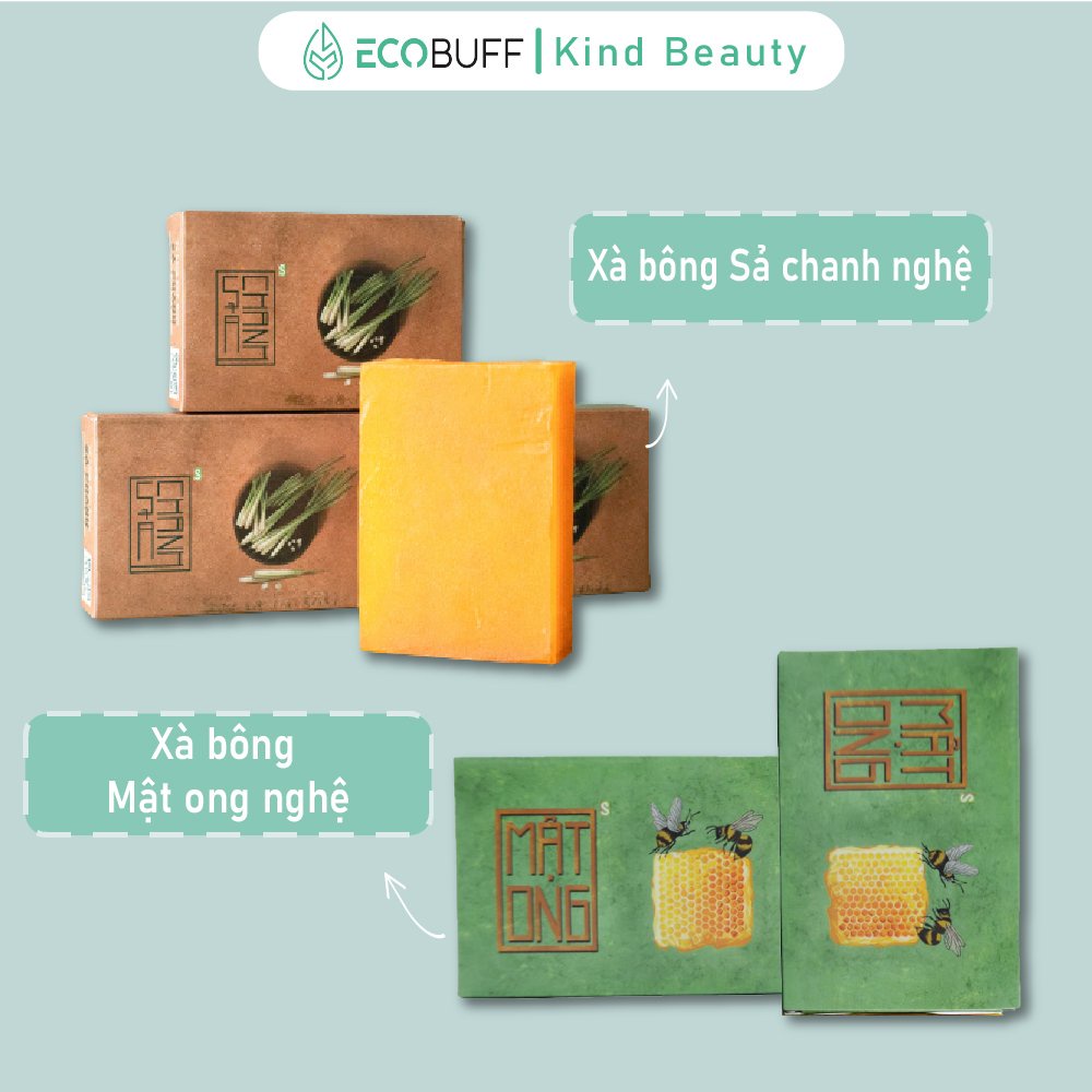 Xà bông nghệ Sinh Dược xà phòng nghệ thảo mộc chiết xuất Sả chanh Mật ong Nghệ giúp sáng da, mờ thâm, lành tính
