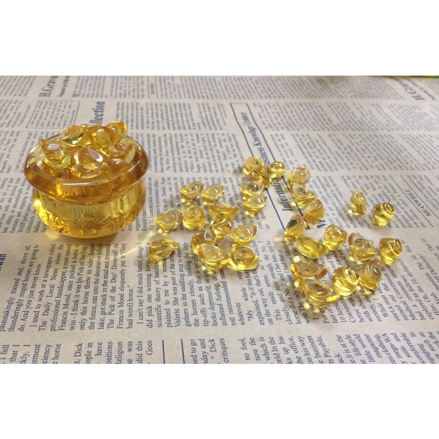 Bát tụ chiêu tài lộc 5cm + 30 thỏi vàng 1.4cm