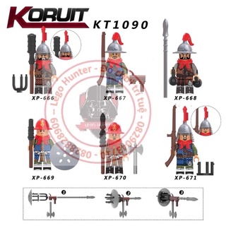 Xếp Hình Koruit KT 1090 Minifigures mô hình lắp ráp lính trung cổ - binh lính nhà Minh kèm vũ khí cổ