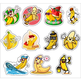 Bộ 10 sticker ủi - tem ủi nhiệt hình quả chuối - banana decal