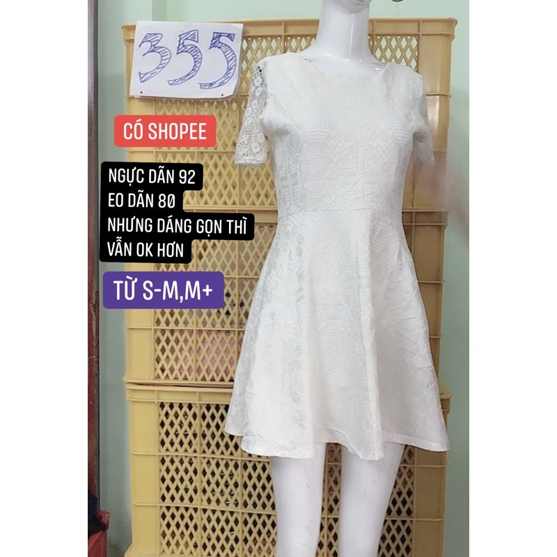 đầm trắng ren mịn êm size S-M.s355