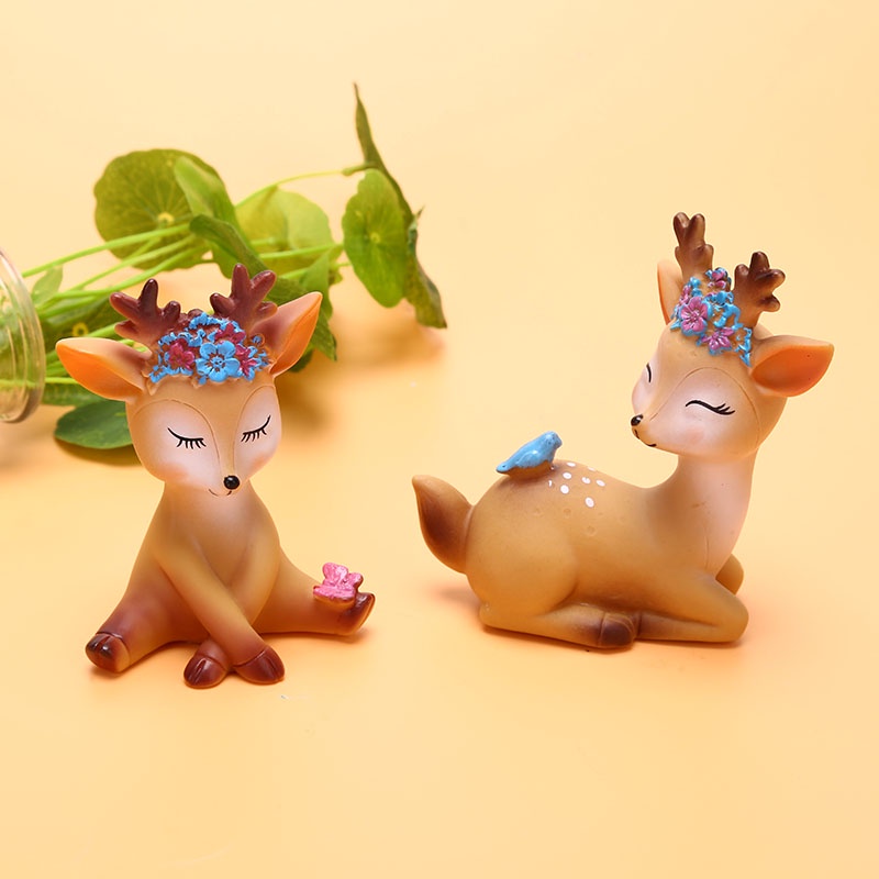 {FCC} Sika Deer Baking Cake Topper Decoration Miniatures Fairy Garden Ornament Craft{yancrane3.vn}