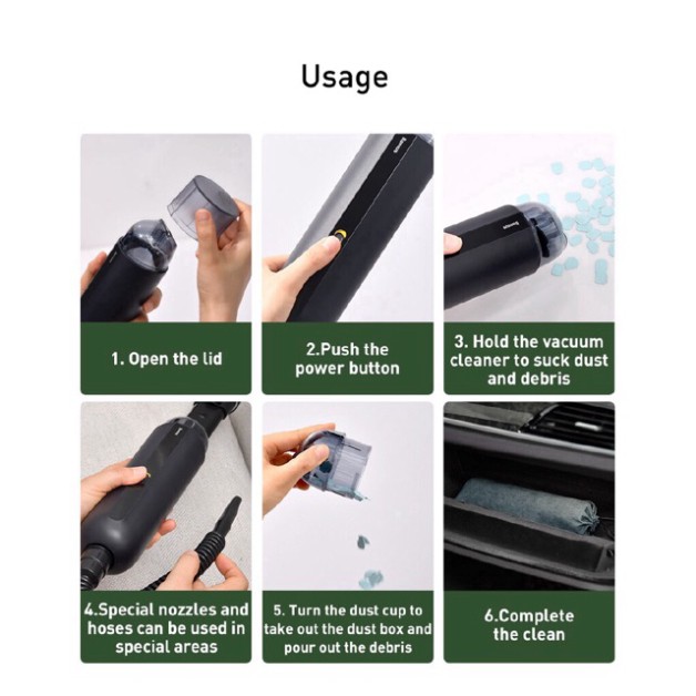 Máy hút bụi cầm tay chuyên dụng cho xe hơi Baseus A2 Car Vacuum Cleaner