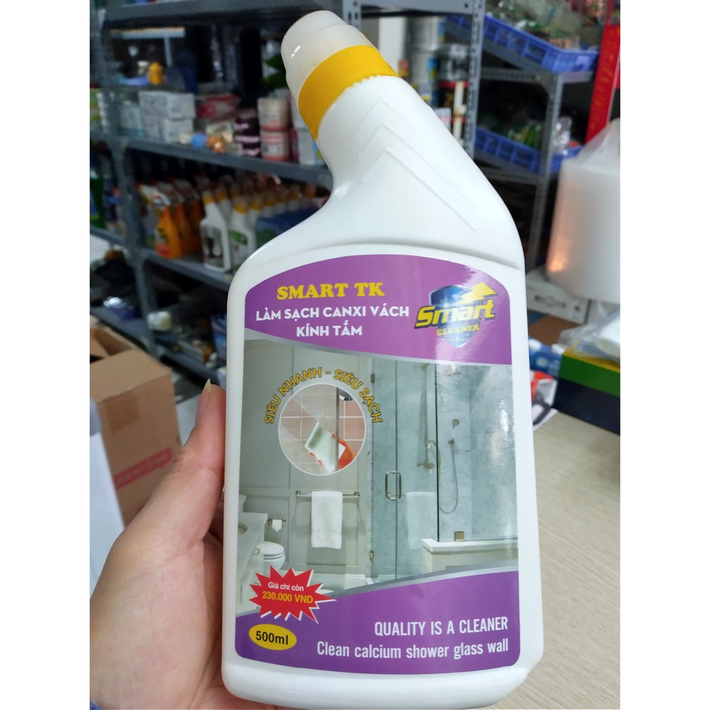 Smart TC- Nước tẩy cặn canxi trên kính siêu sạch- Sản phẩm chuyên dụng để tẩy cặn nước và các vết ố trên kính (mẫu mới)
